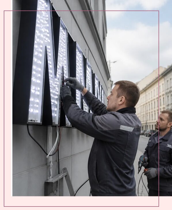 Изготовление и монтаж светодиодных LED вывесок в Устях-Куте