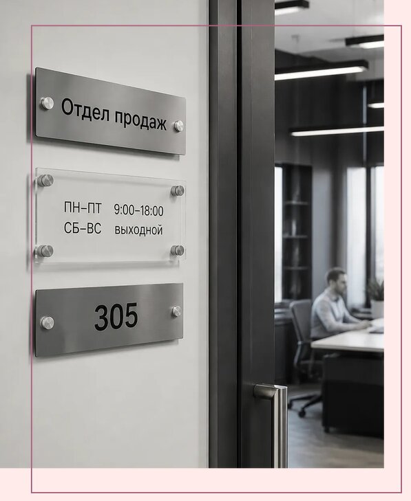 Офисные таблички на дверь в Устях-Куте по цене от 5046 р. | Аванза-Утк